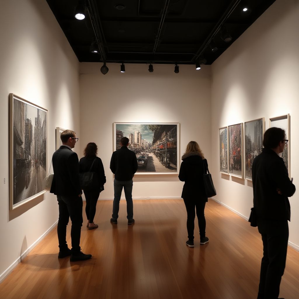 Exhibition of Hidden Sydney photographs in gallery space